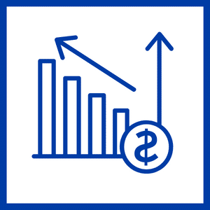 Financial Services Group Icon (upward sweeping graph with dollar sign)